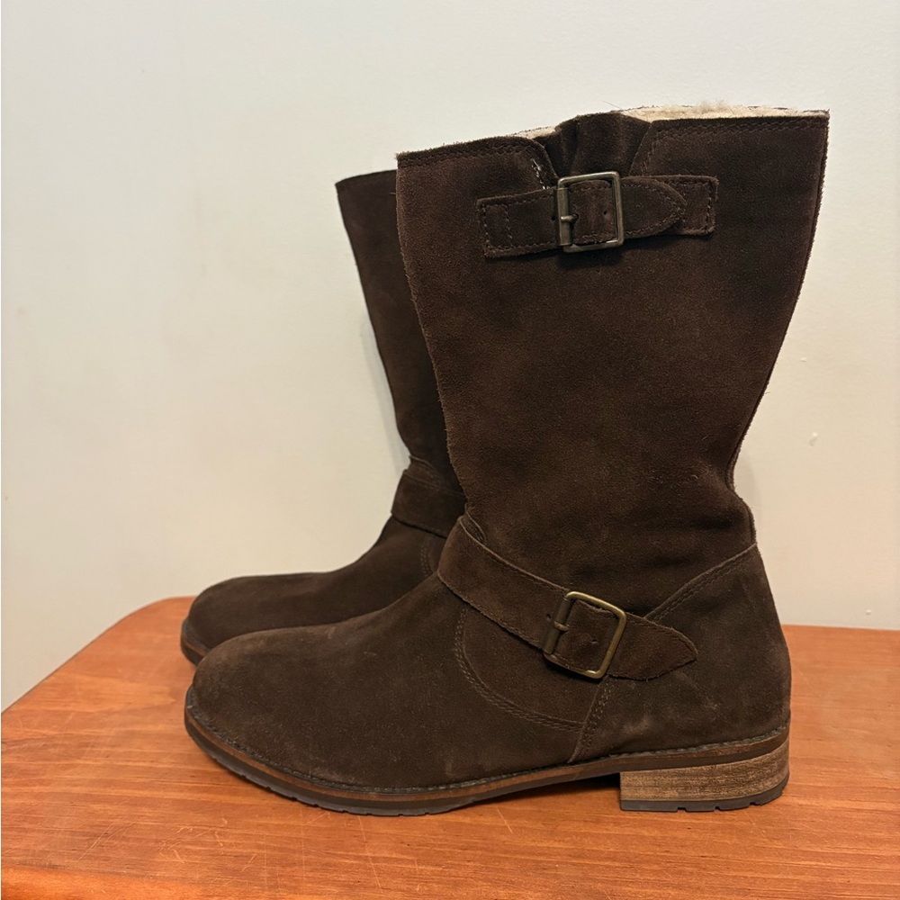 Boden Brown Suede Heeled Boots